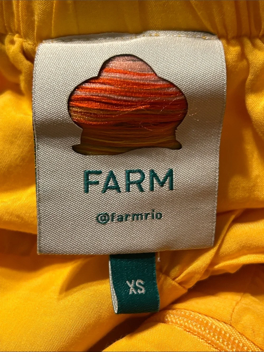 🎀FARM RIO yellow off the shoulder dress size XS GUC puff sleeves parrot print - Picture 9 of 12